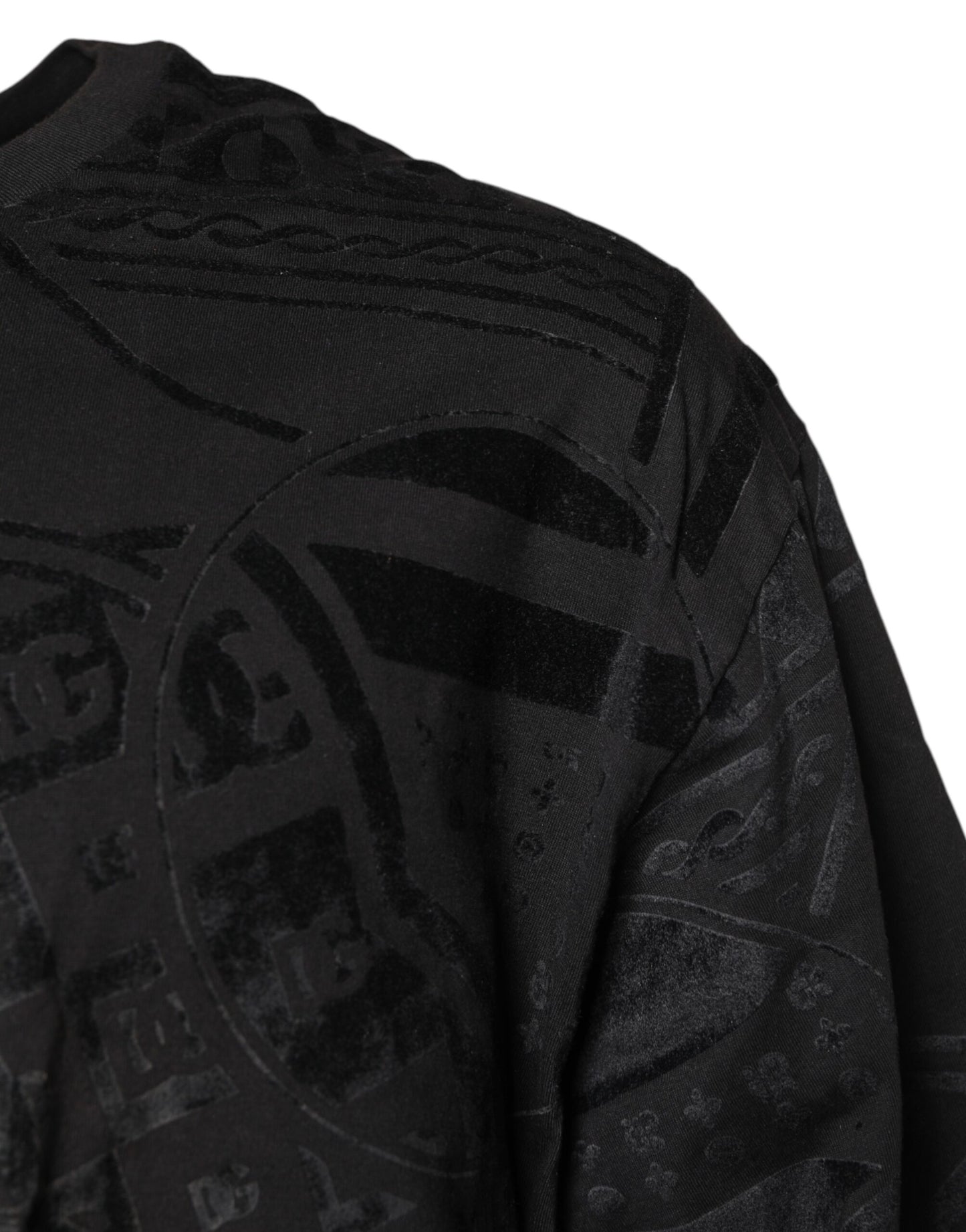 Dolce & Gabbana Black Cotton Bandana Logo Crew Neck T-shirt