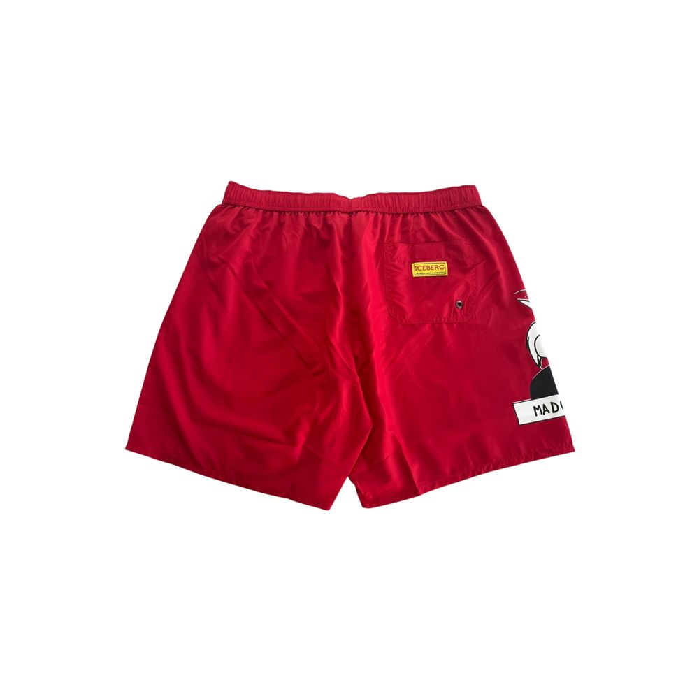 Iceberg Red Polyester Swimwear