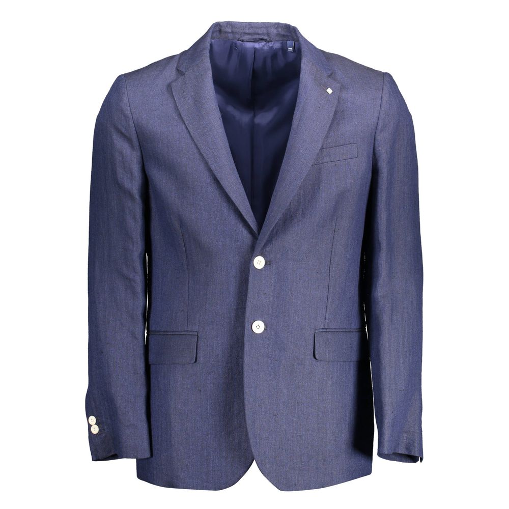 Gant Blue Linen Jackets & Coat