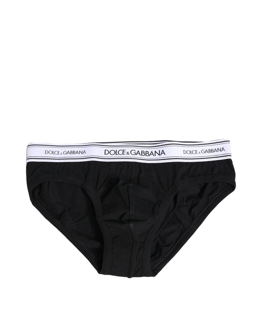 Dolce & Gabbana Black Cotton Stretch Regular Brief Underwear