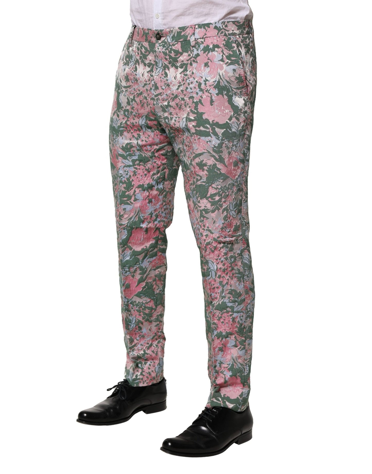Dolce & Gabbana Multicolor Floral Jacquard Pants