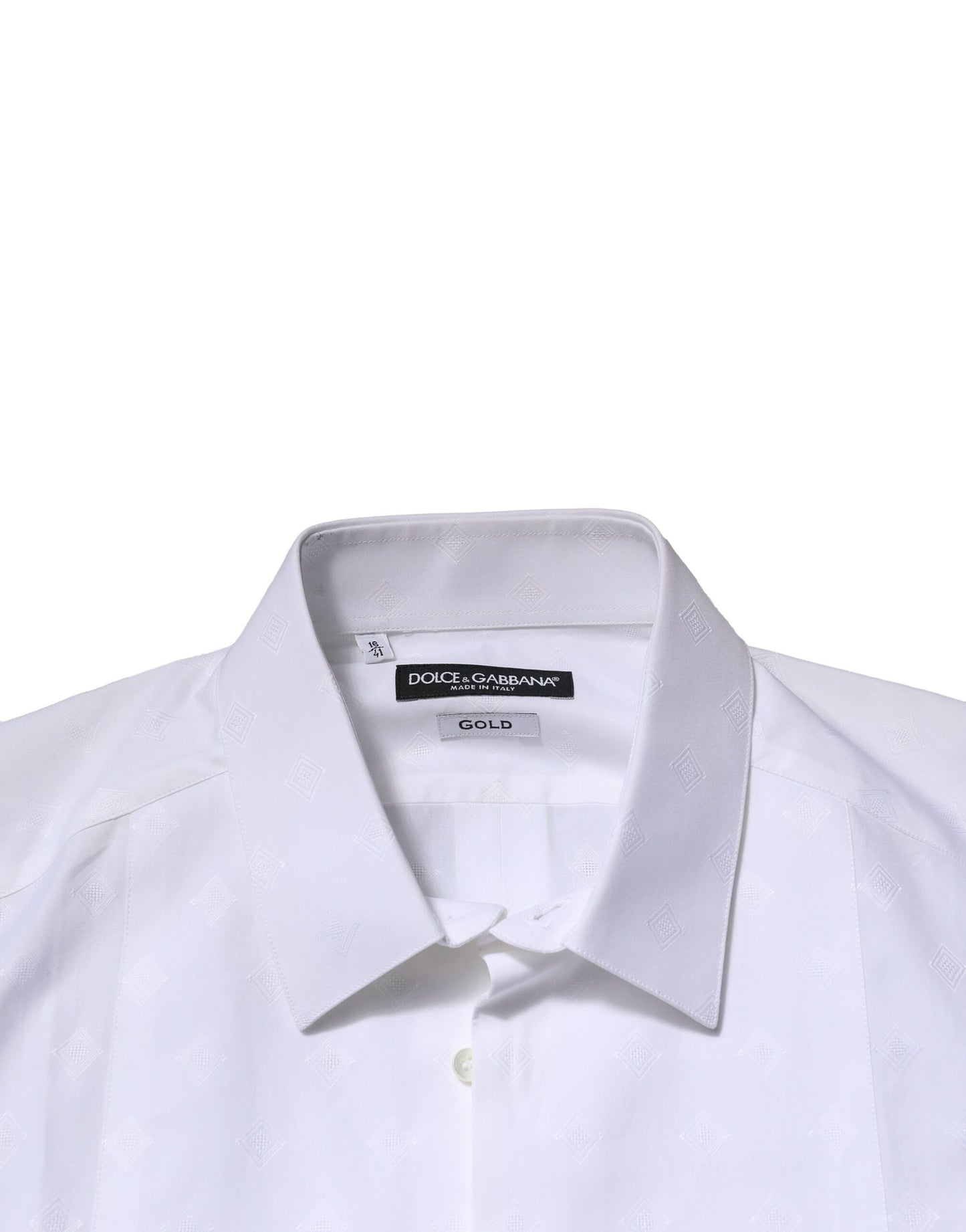 Dolce & Gabbana White Bib Cotton Poplin GOLD Formal Shirt