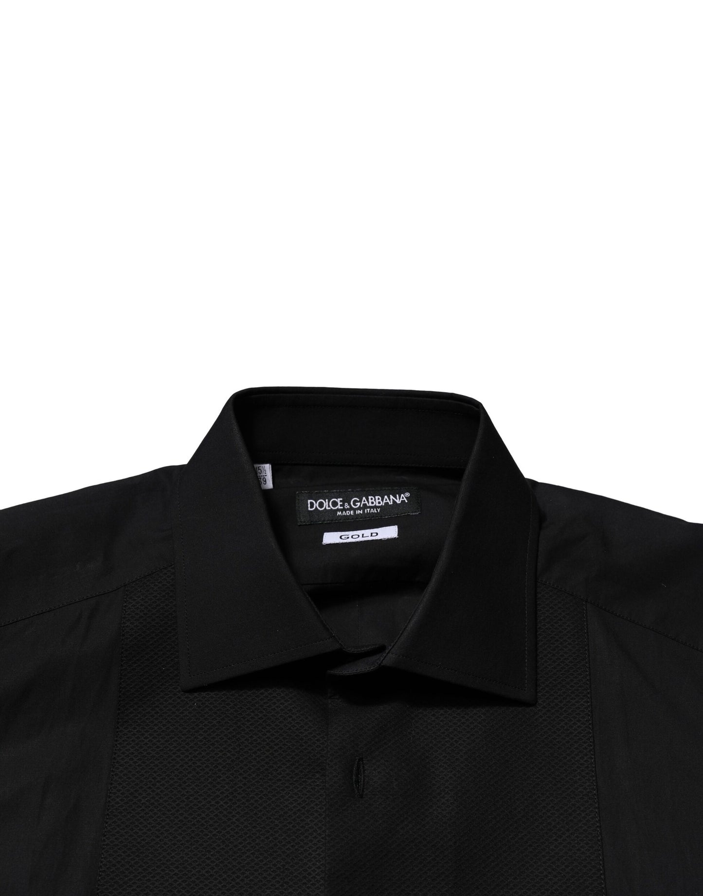 Dolce & Gabbana Black GOLD Long Sleeves Dress Formal Shirt