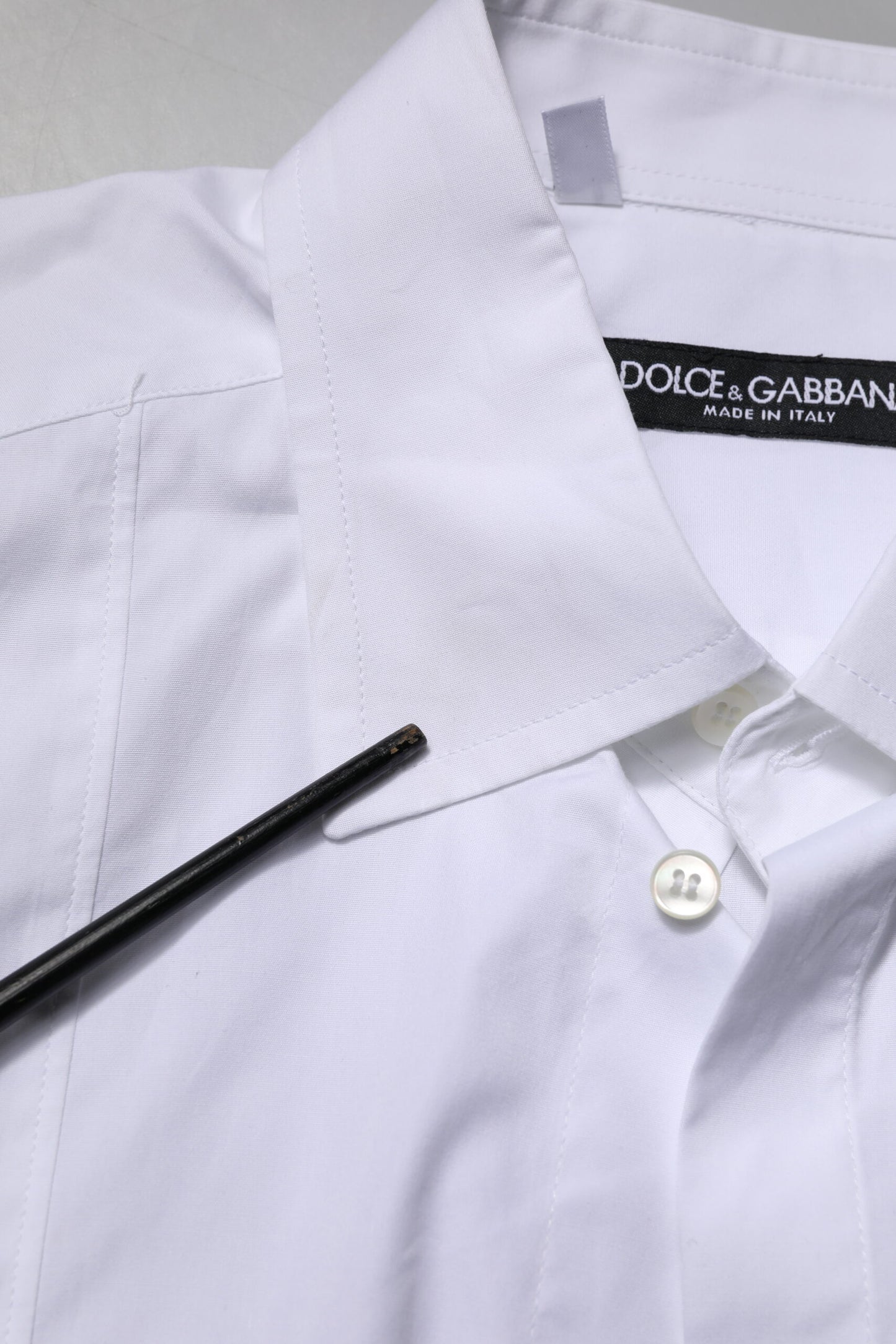 Dolce & Gabbana White Cotton Short Sleeves Dress Formal Shirt