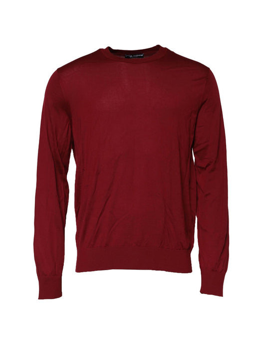 Dolce & Gabbana Maroon Cashmere Crew Neck Sweatshirt Sweater