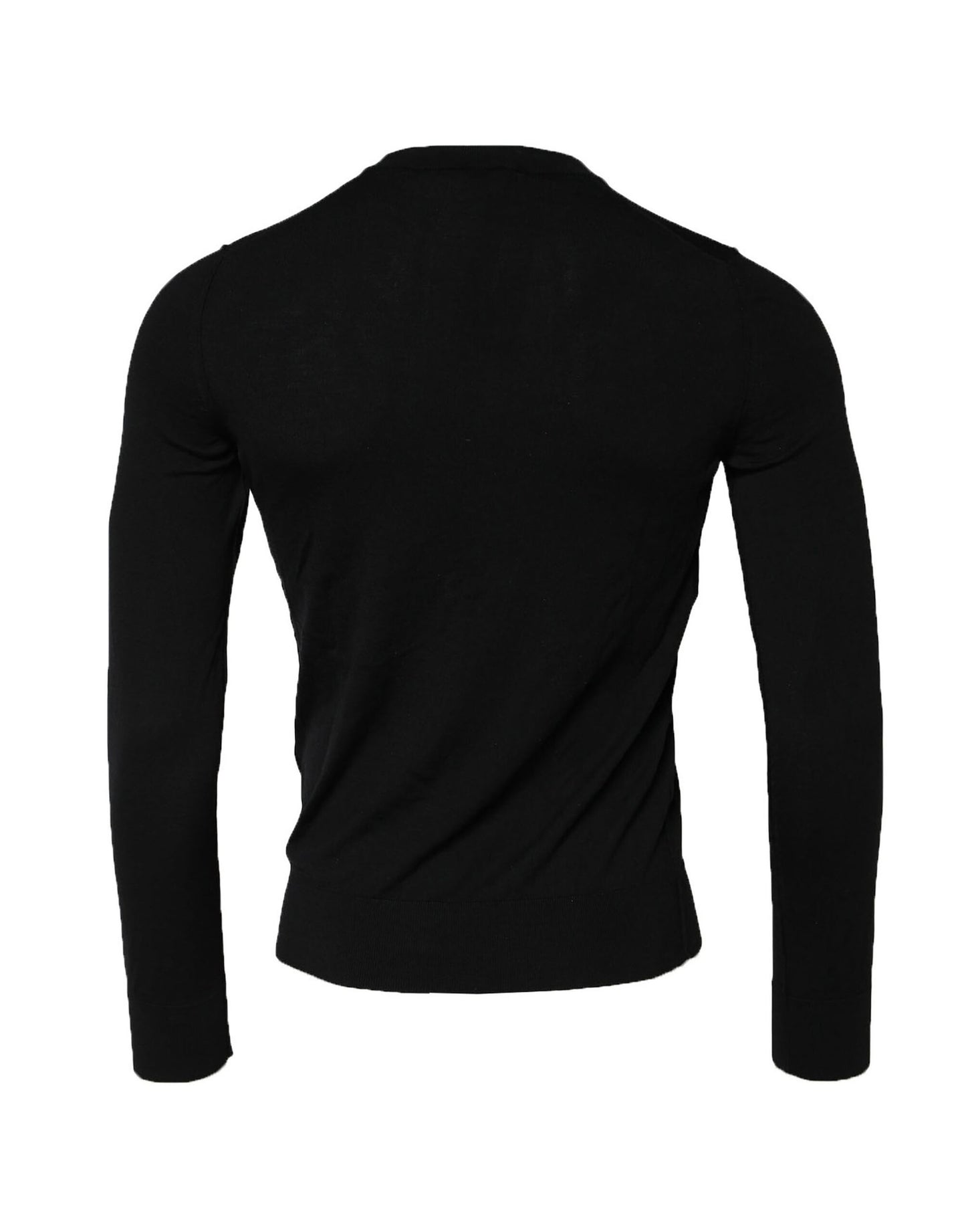 Dolce & Gabbana Black Long Sleeve Crew Neck Pullover Sweater