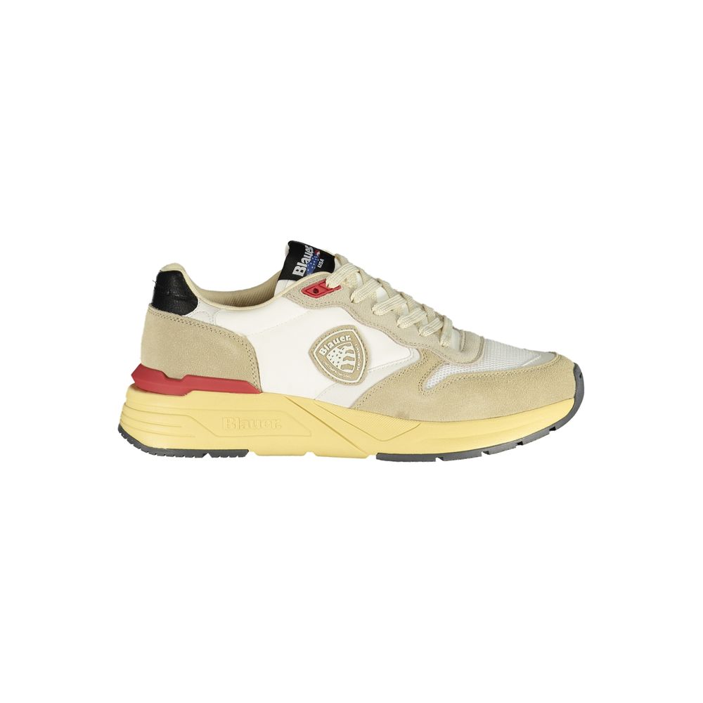 Blauer Beige Polyester Sneaker