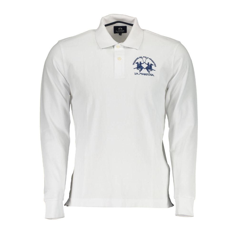 La Martina White Cotton Polo Shirt