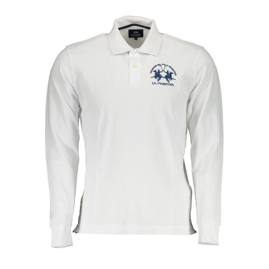 La Martina White Cotton Polo Shirt