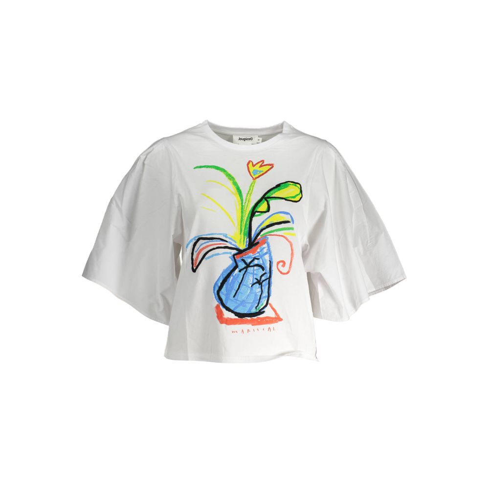 Desigual White Cotton T-Shirt