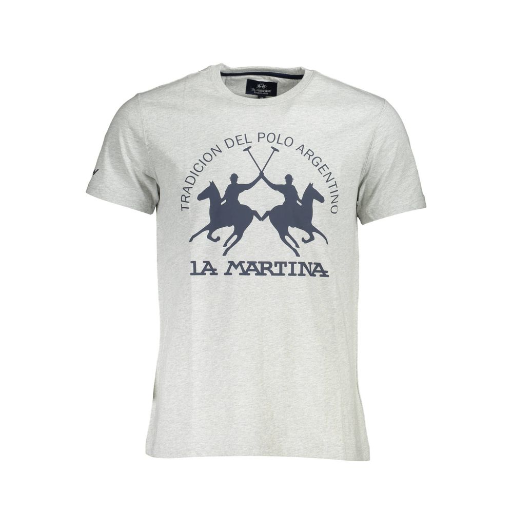 La Martina Gray Cotton T-Shirt