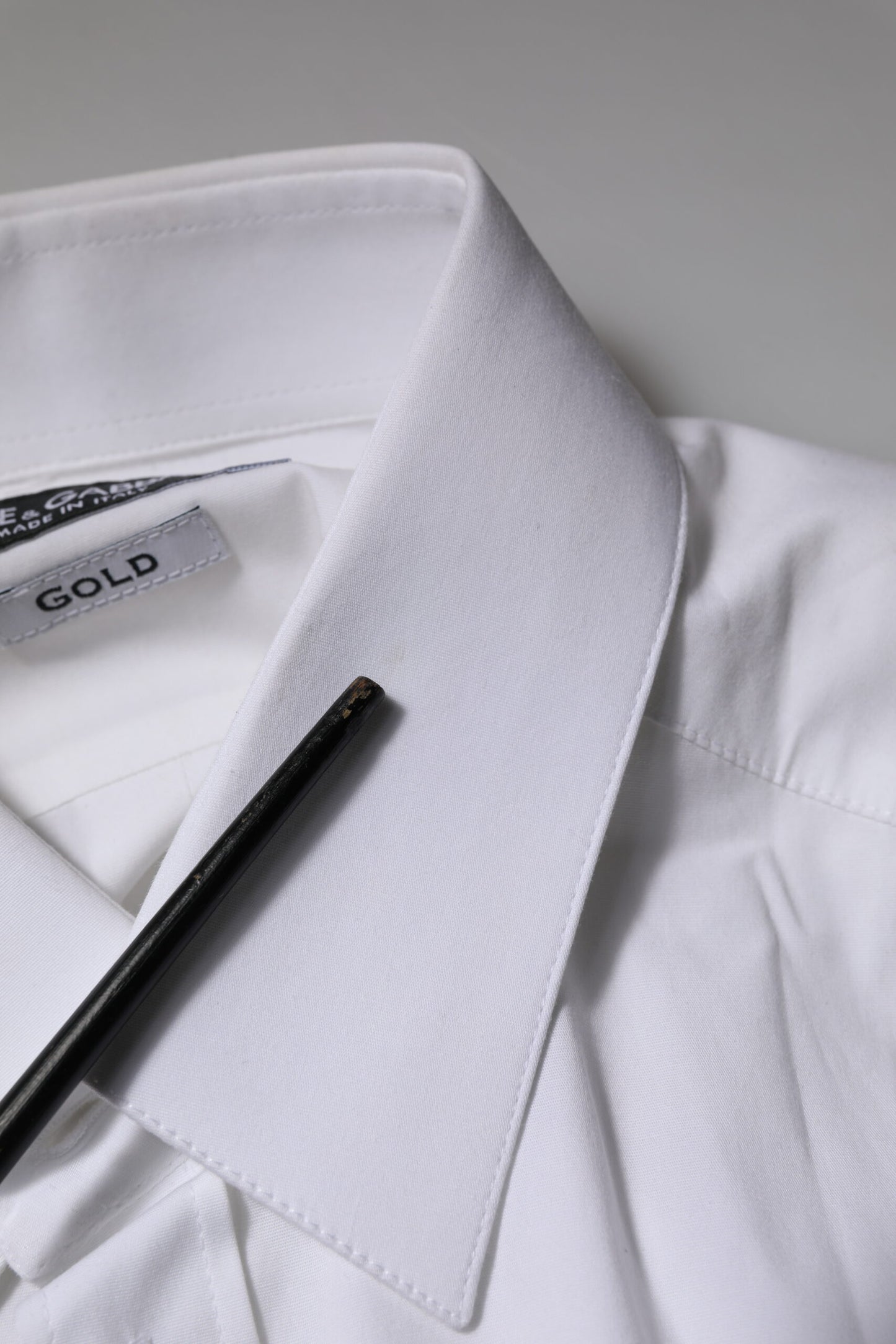 Dolce & Gabbana White GOLD Long Sleeves Dress Formal Shirt