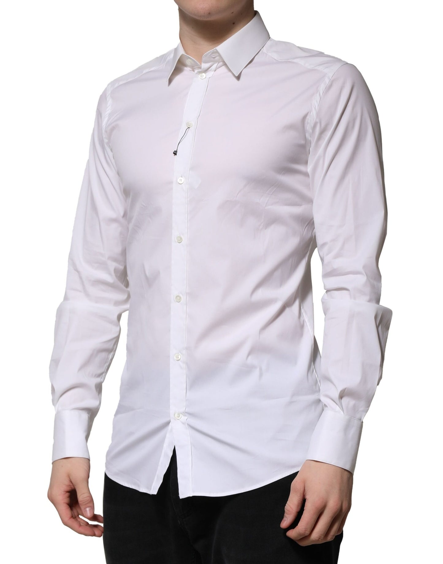 Dolce & Gabbana White GOLD Long Sleeve Dress Formal Shirt