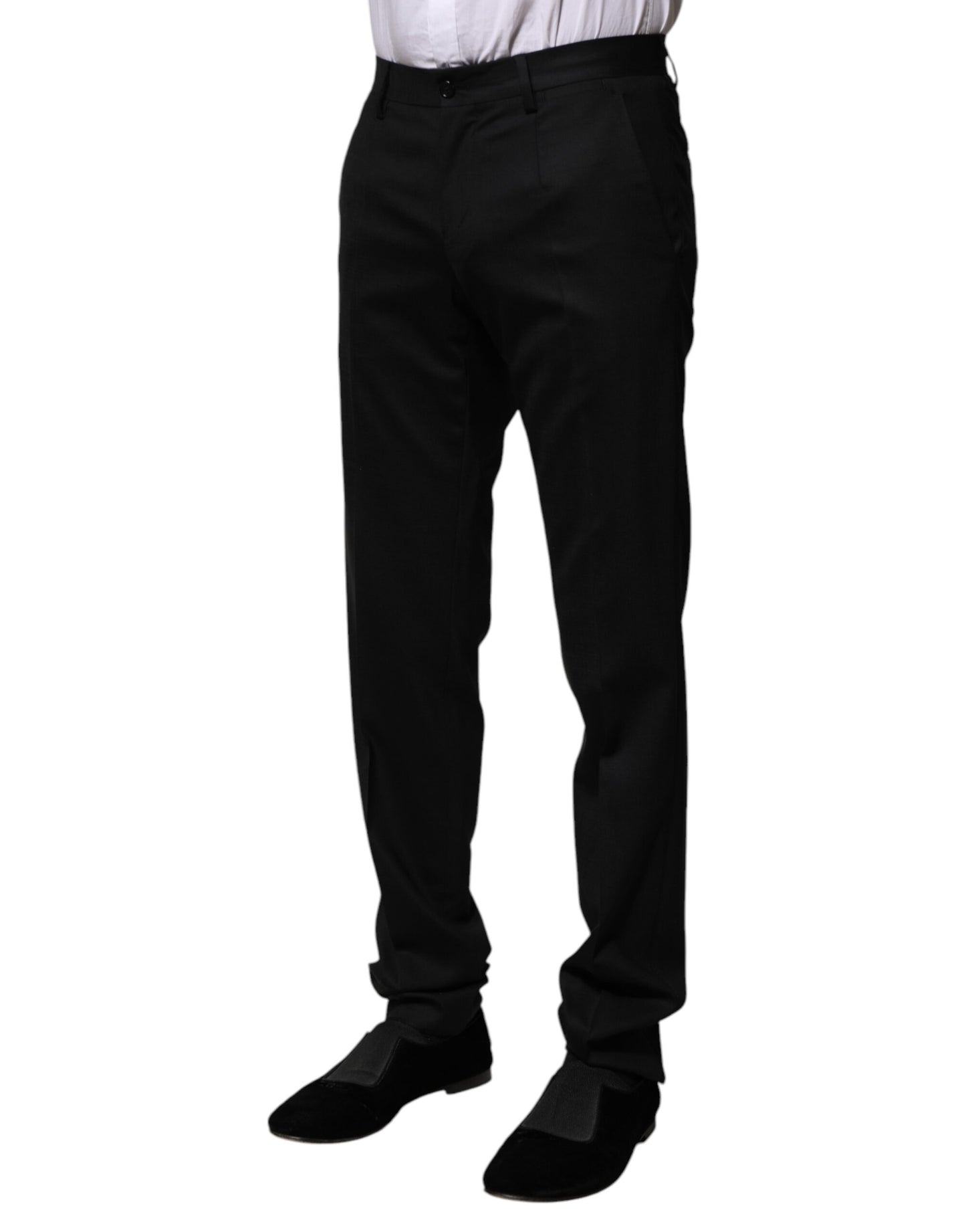 Dolce & Gabbana Black Wool Formal Dress Pants