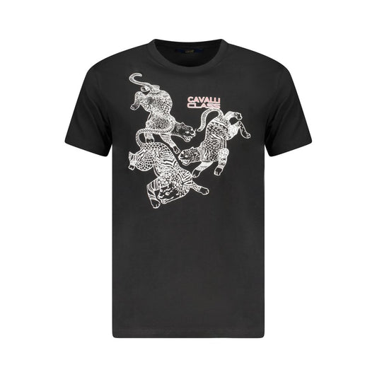 Cavalli Class Black Cotton T-Shirt