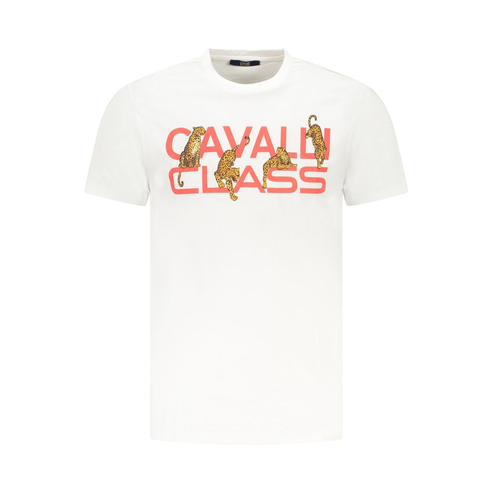 Cavalli Class White Cotton T-Shirt