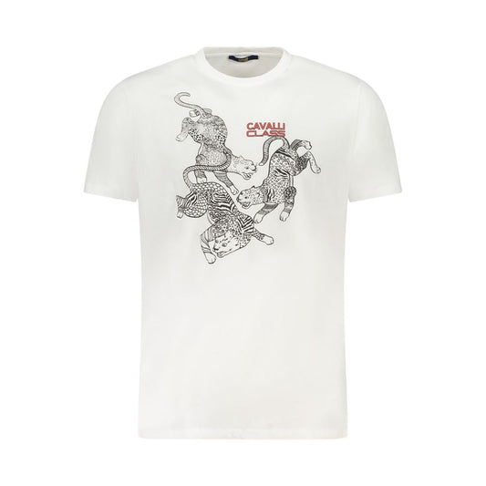 Cavalli Class White Cotton T-Shirt