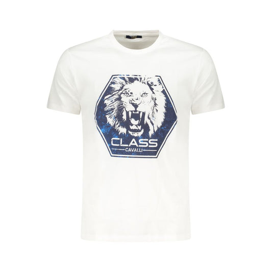 Cavalli Class White Cotton T-Shirt