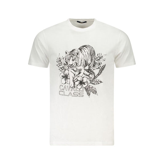Cavalli Class White Cotton T-Shirt