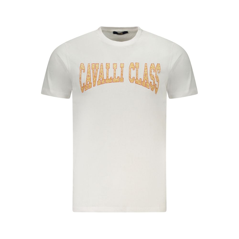 Cavalli Class White Cotton T-Shirt