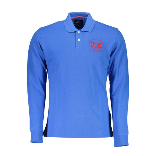La Martina Blue Cotton Polo Shirt