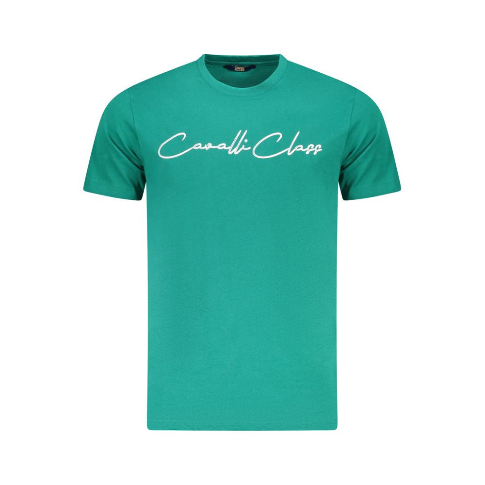 Cavalli Class Green Cotton T-Shirt