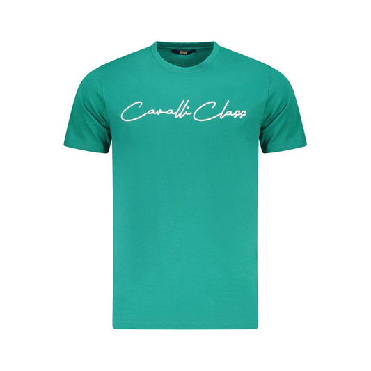 Cavalli Class Green Cotton T-Shirt