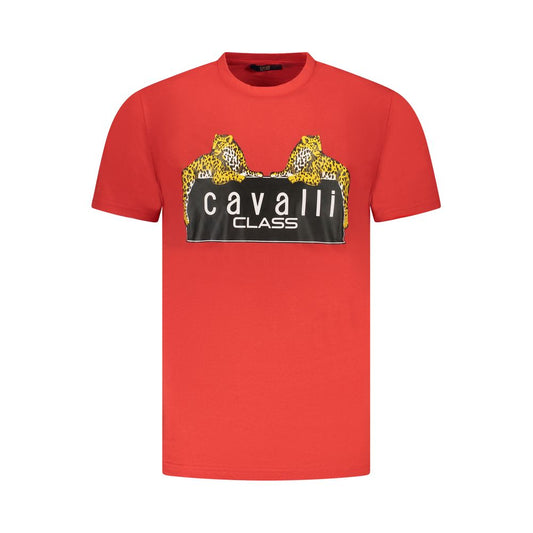 Cavalli Class Red Cotton T-Shirt