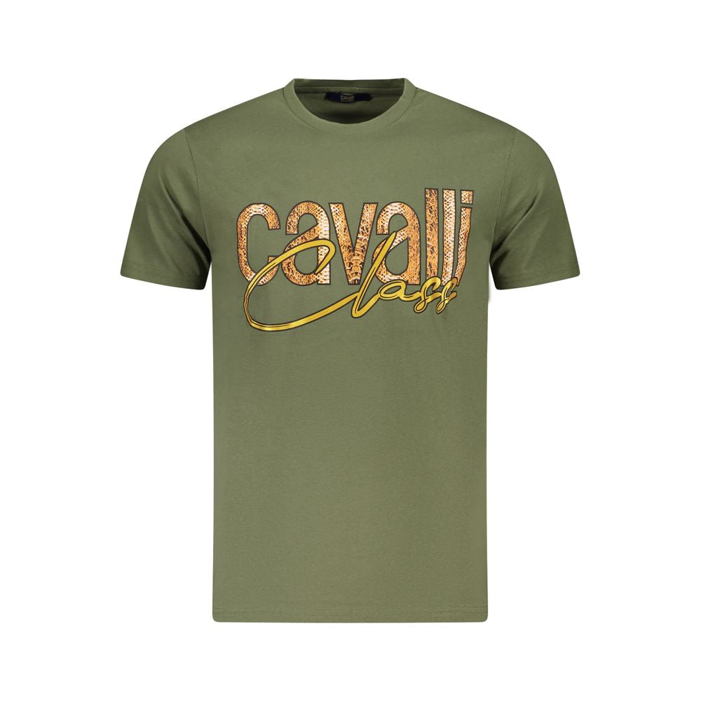 Cavalli Class Green Cotton T-Shirt