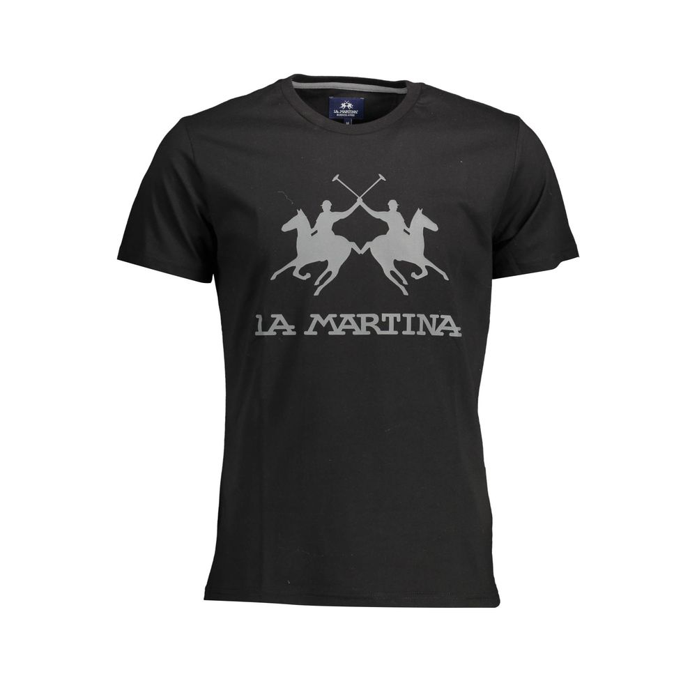 La Martina Black Cotton T-Shirt
