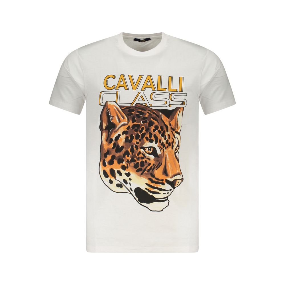 Cavalli Class White Cotton T-Shirt