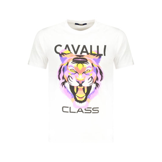Cavalli Class White Cotton T-Shirt