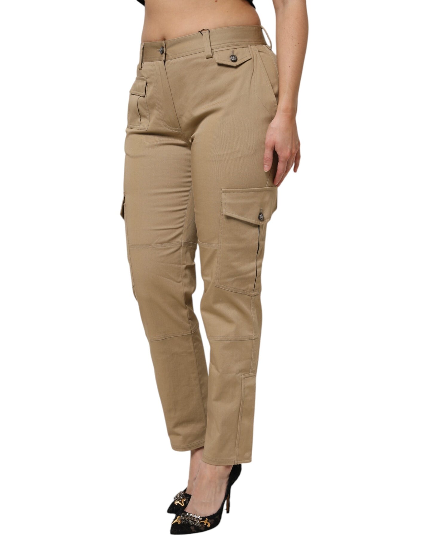 Dolce & Gabbana Brown Cotton Cargo Tapered Pants