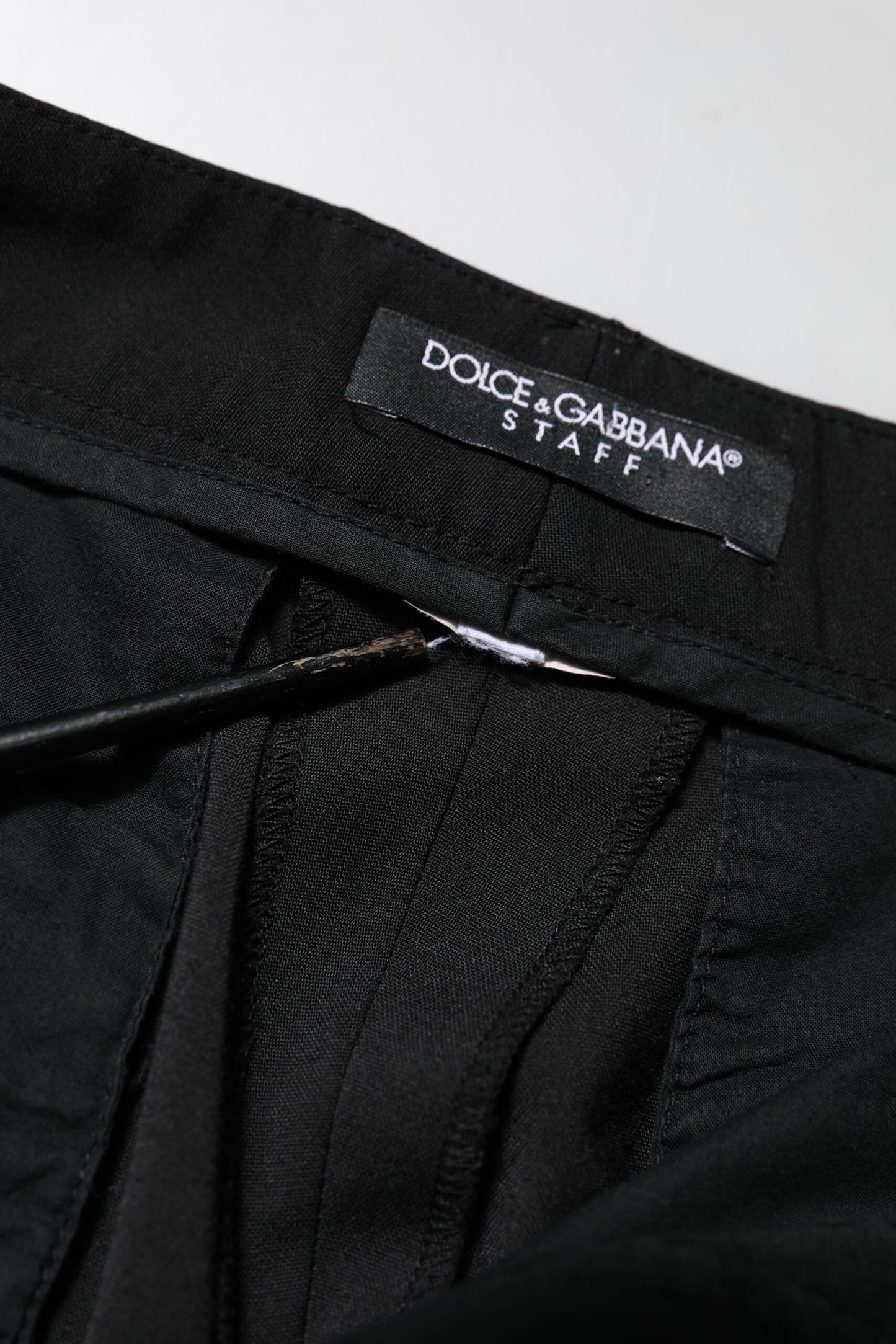 Dolce & Gabbana Black High Waisted Tapered STAFF Pants