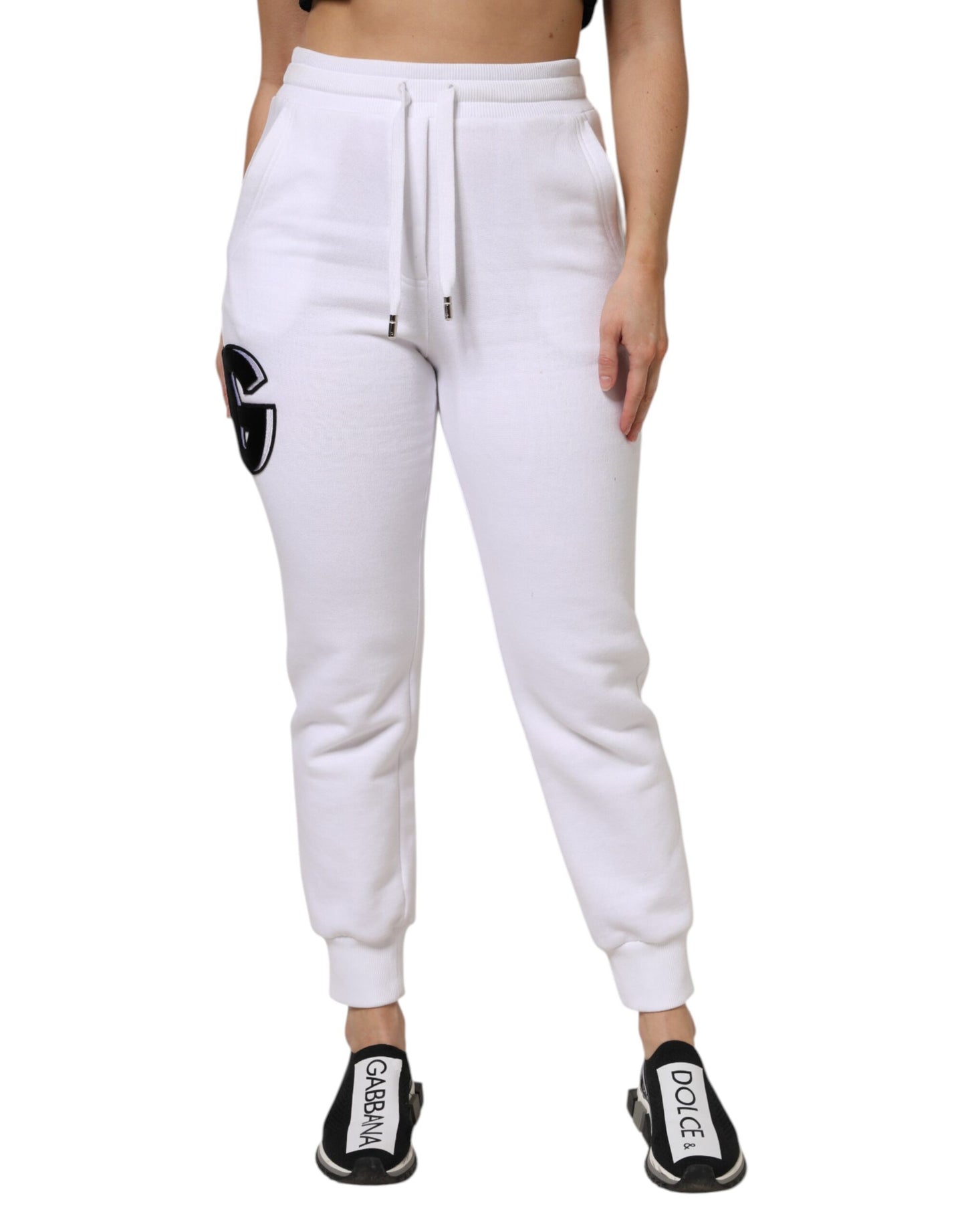 Dolce & Gabbana White Cotton Stretch Jogger Sweatpants Pants