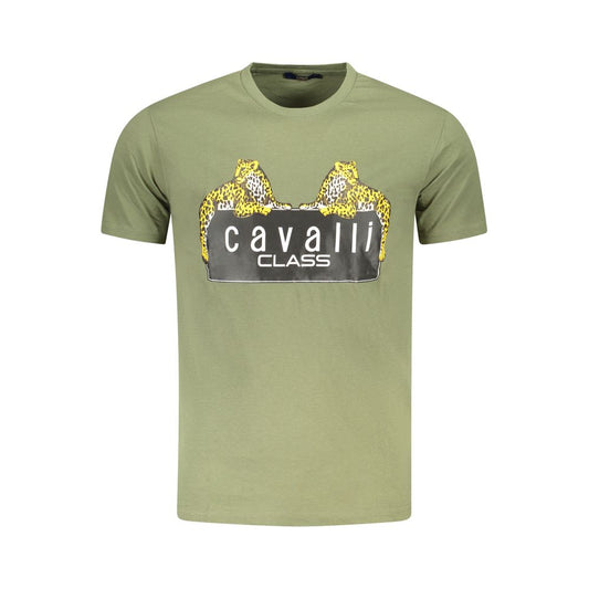 Cavalli Class Green Cotton T-Shirt