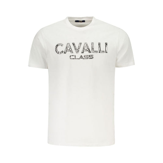 Cavalli Class White Cotton T-Shirt