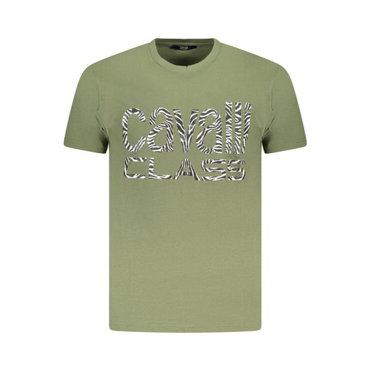 Cavalli Class Green Cotton T-Shirt