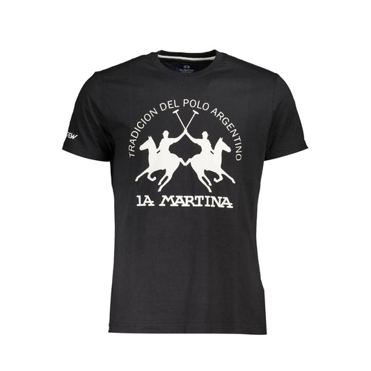 La Martina Black Cotton T-Shirt