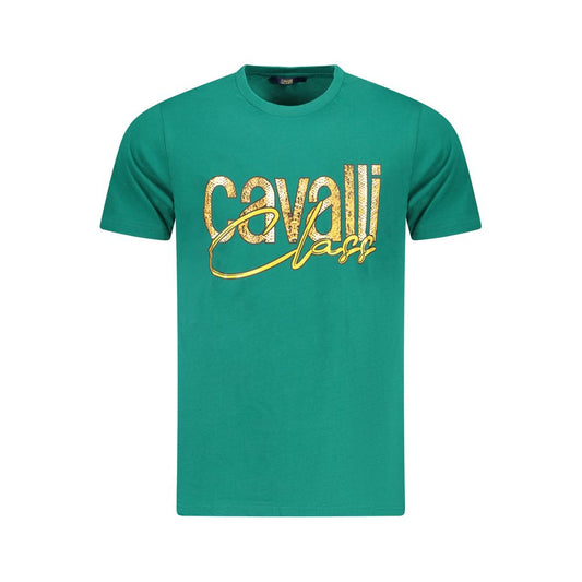 Cavalli Class Green Cotton T-Shirt
