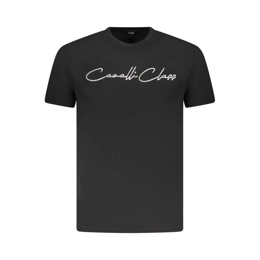 Cavalli Class Black Cotton T-Shirt