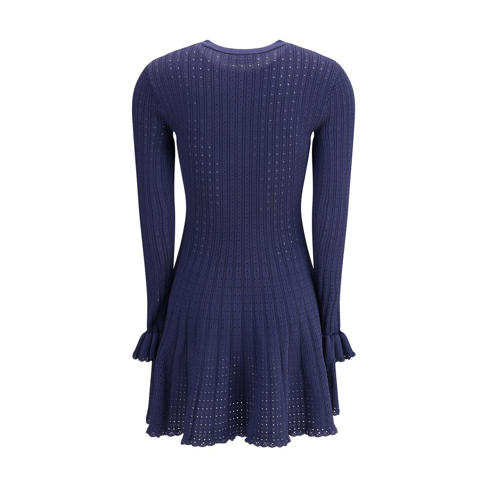 Self-Portrait Knit short pointelle Dress