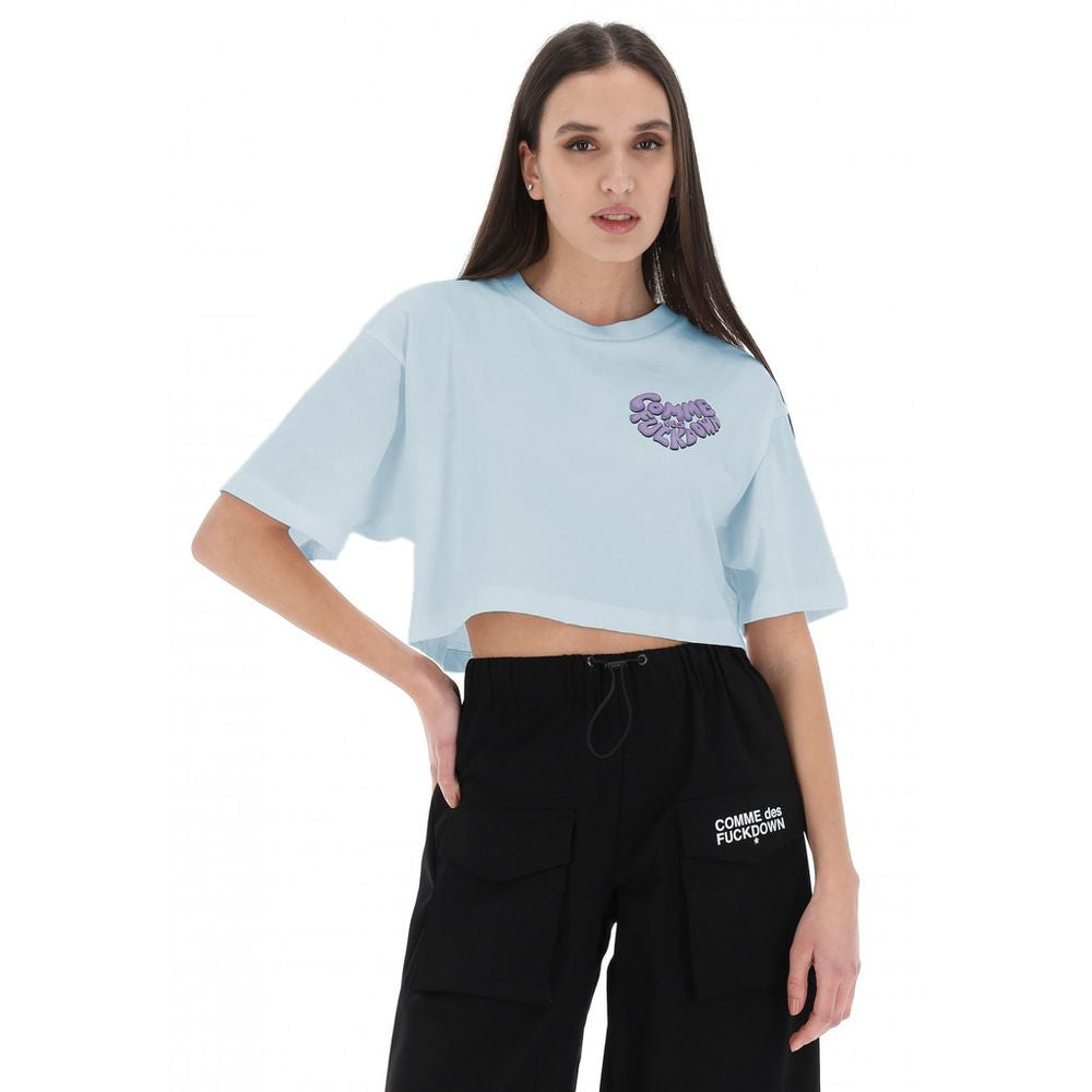Comme Des Fuckdown Blue Cotton T-Shirt