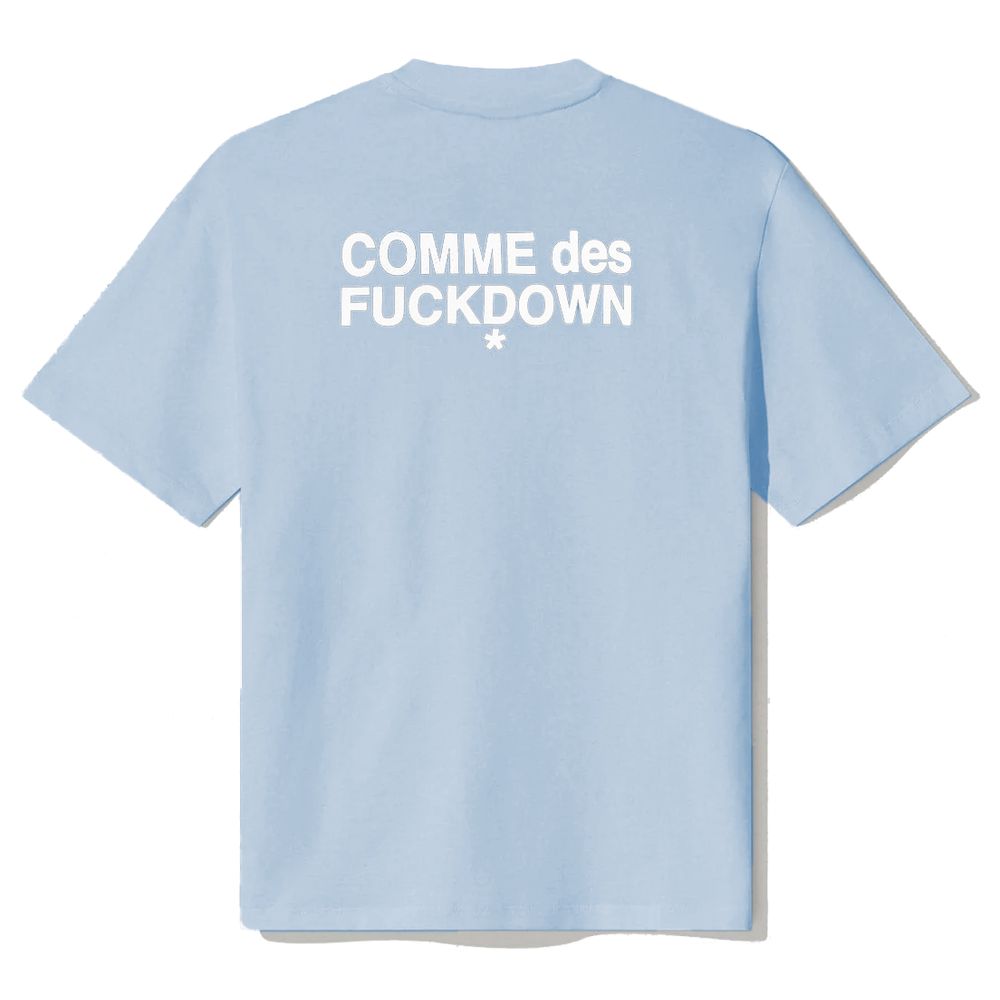Comme Des Fuckdown Blue Cotton T-Shirt
