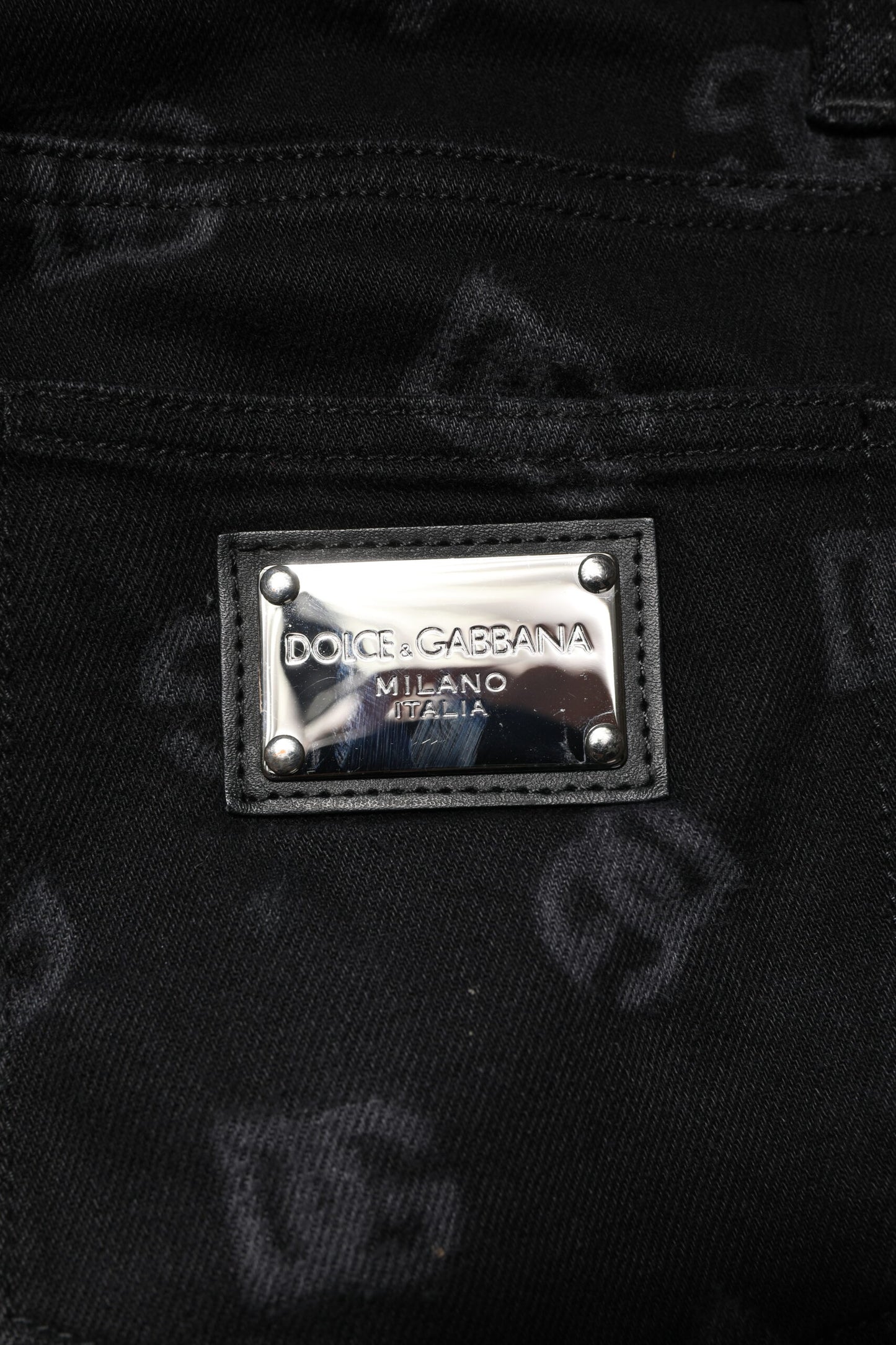 Dolce & Gabbana Black Cotton DG Logo Skinny Men Denim Jeans