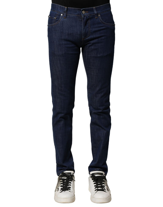 Dolce & Gabbana Blue Cotton Stretch Skinny Men Denim Jeans