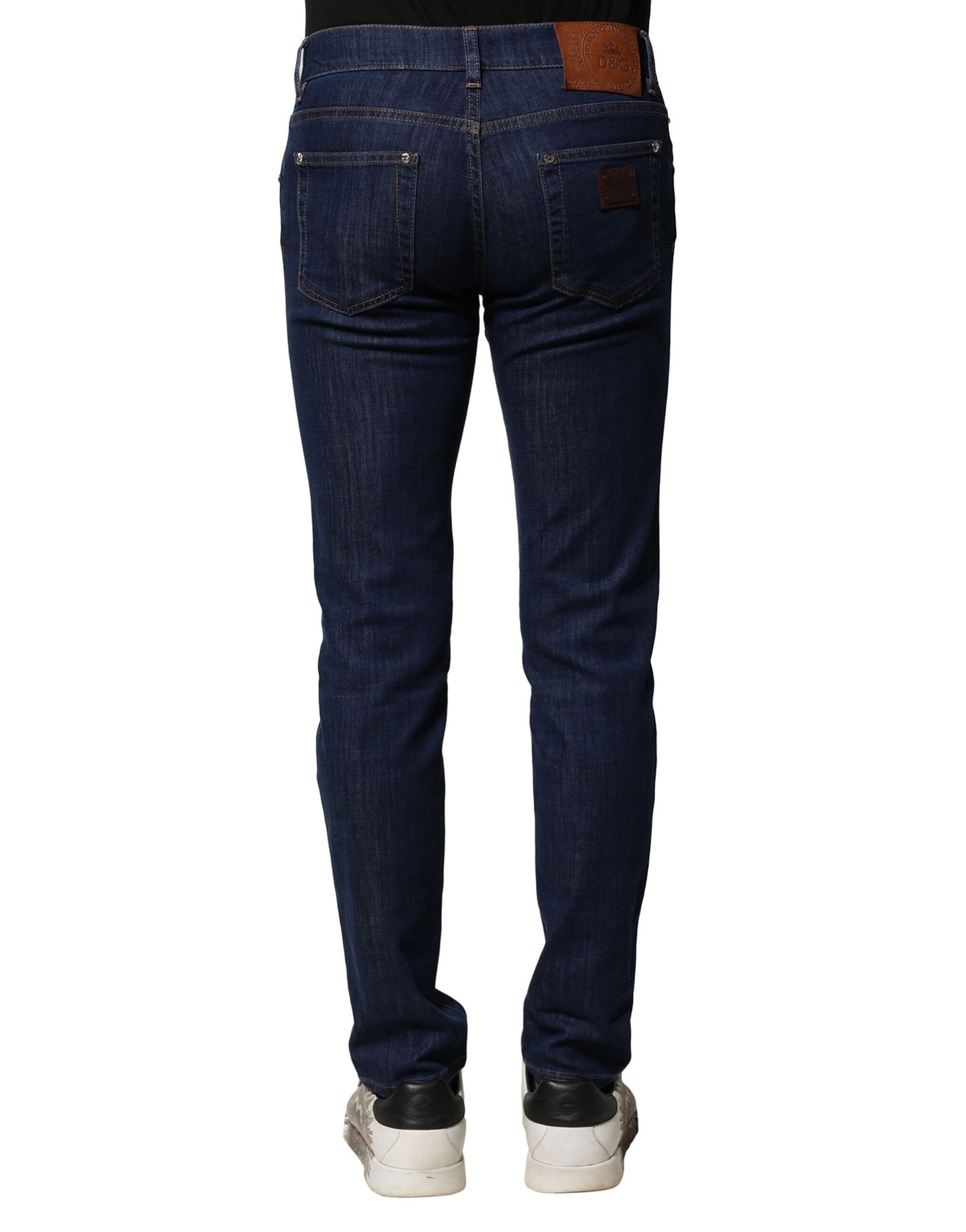 Dolce & Gabbana Blue Cotton Stretch Skinny Men Denim Jeans