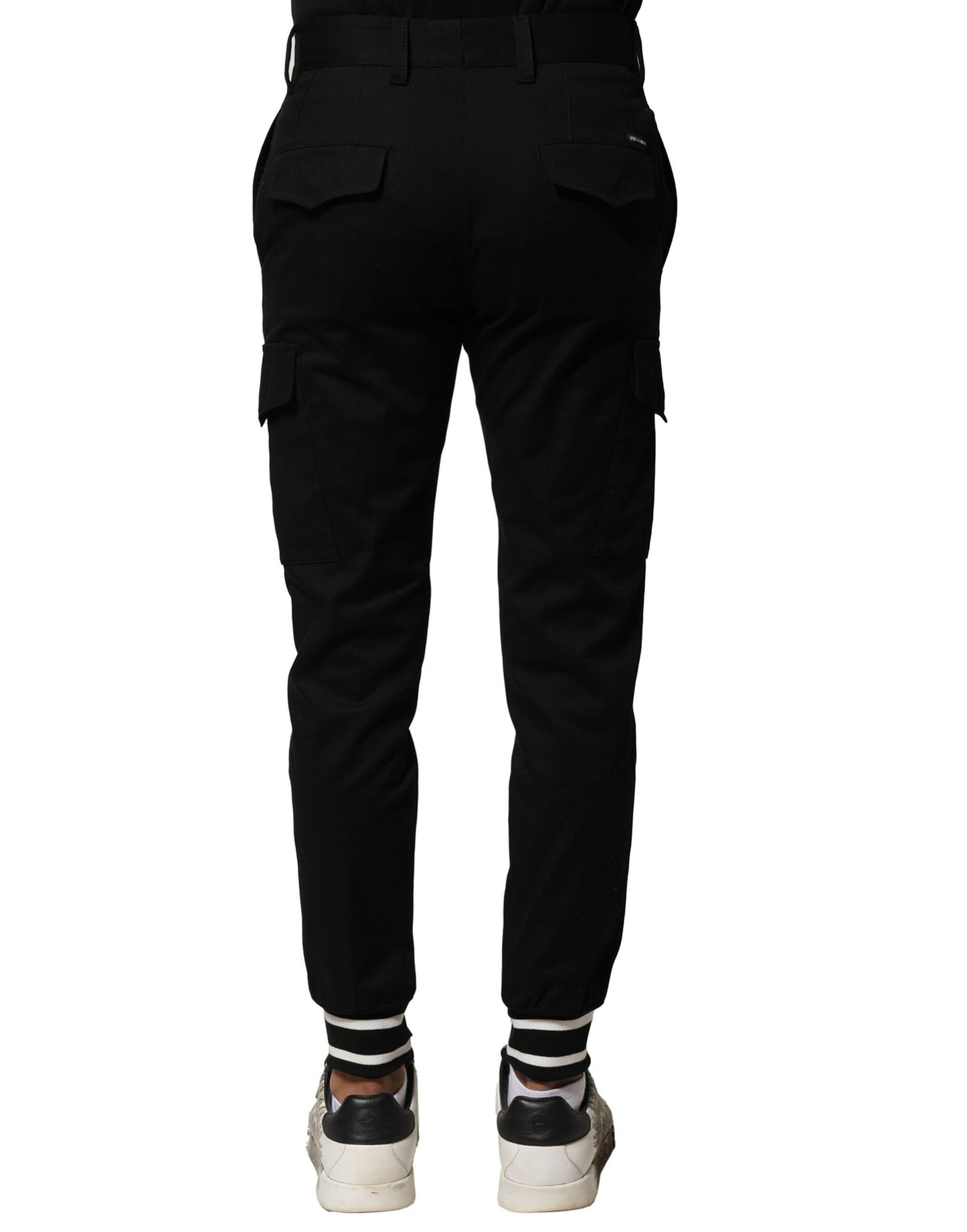 Dolce & Gabbana Black Cotton Cargo Joggers Men Pants