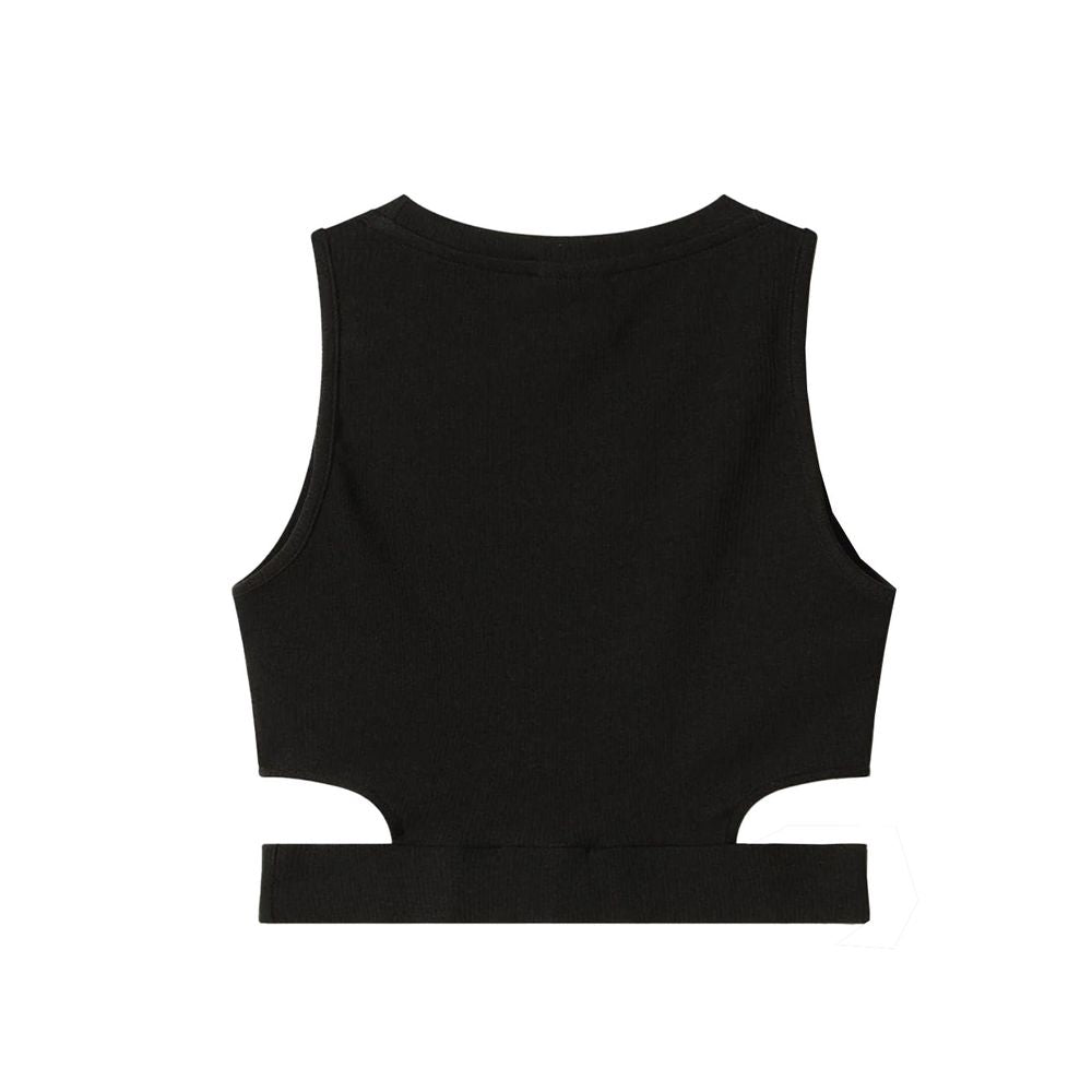 Comme Des Fuckdown Black Cotton Women's Cropped Top