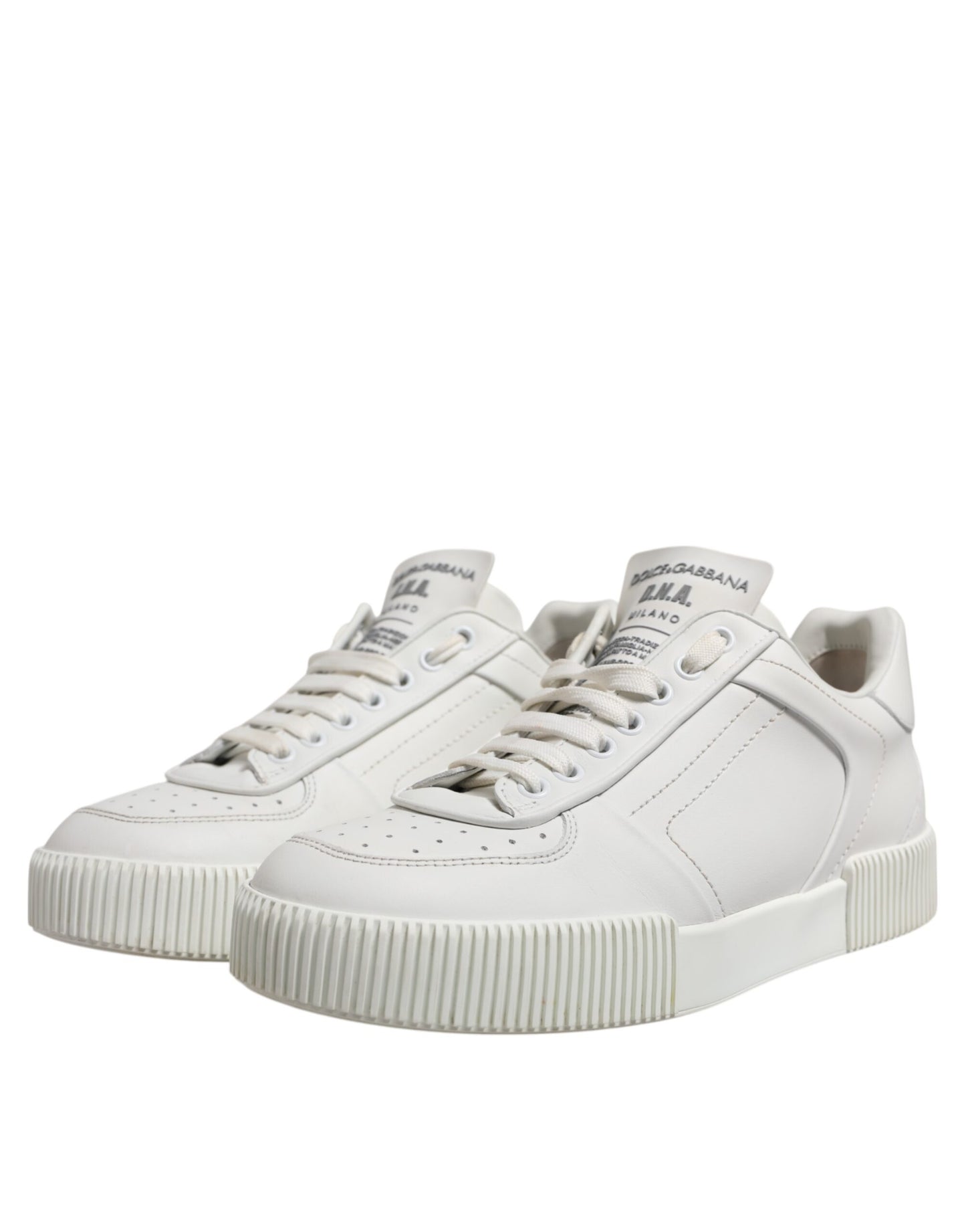 Dolce & Gabbana White Miami Leather Low Top Men Sneakers Shoes